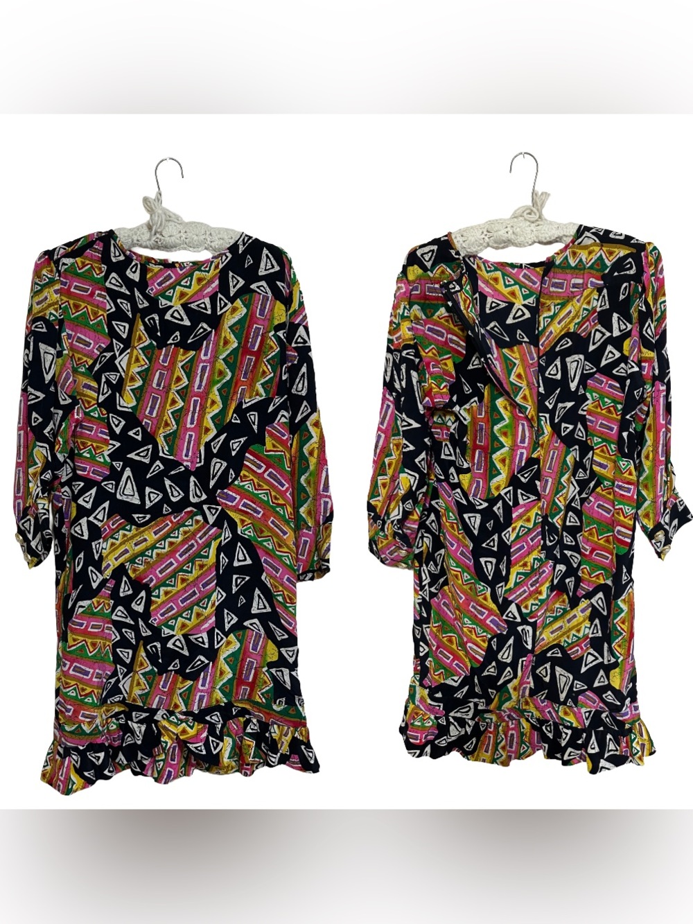Vtg 80s Rickie Freeman For Teri Jon Silk Shift Dress